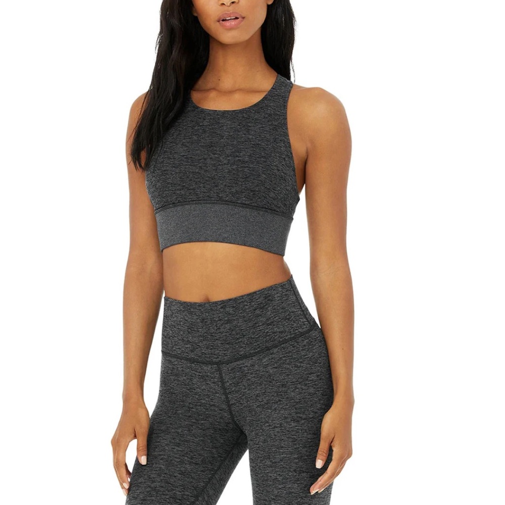 Alo : Alosoft Serenity Bra - Dark Heather Grey Medium